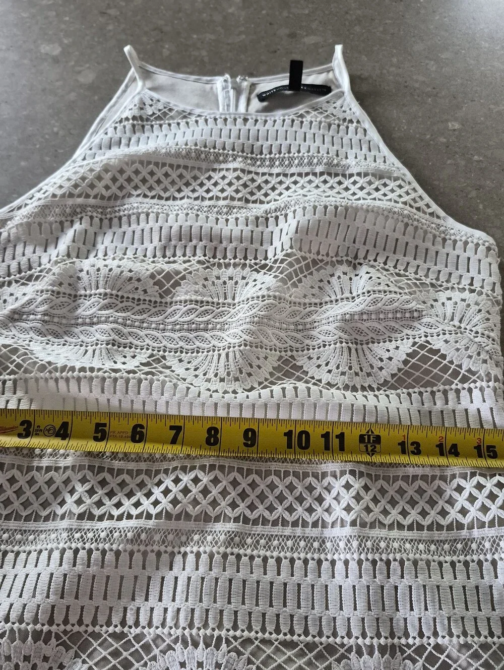 White House Black Market Crochet Dress Womens Size 6 Off White Beige Cream - Picture 7 of 14